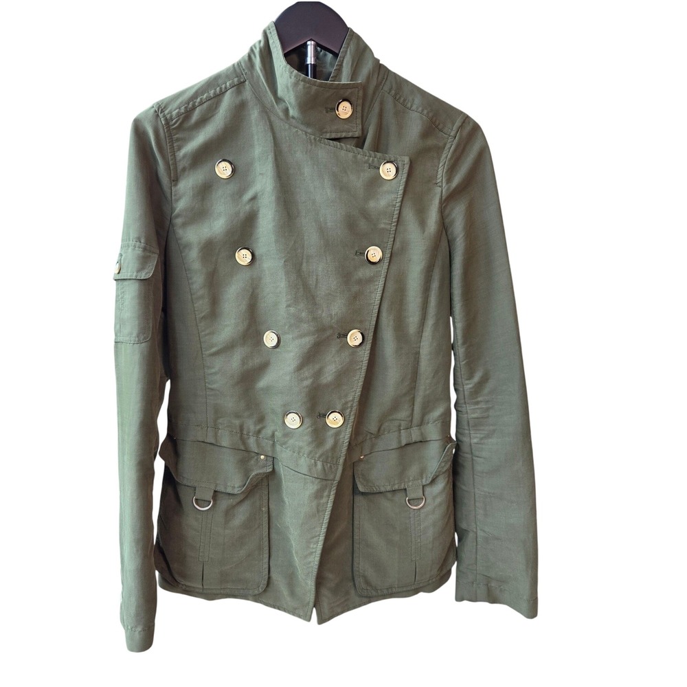 Forrest Army Green Asymmetrical Button up Long Sleeve high neck collar Jacket 6